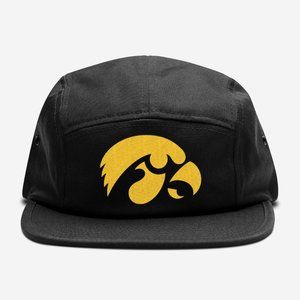 NEW Iowa Hawkeyes Tigerhawk Head Logo 5 Panel Camper Strapback Hat BLACK